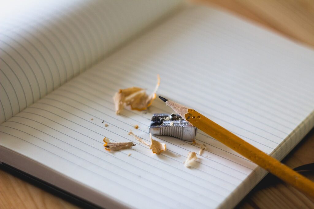 Pencil and sharpener