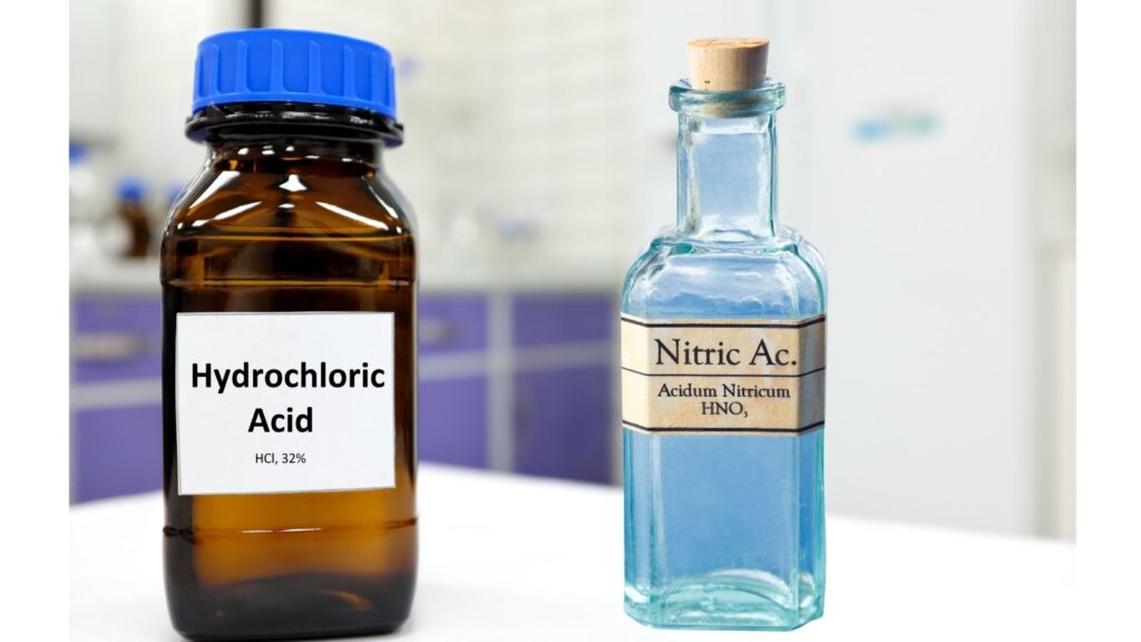 HCl and HNO3
